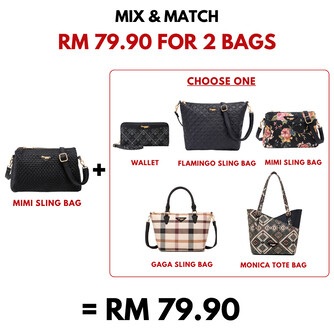 MIMI SLING BAG - WOVEN CC, BLACK